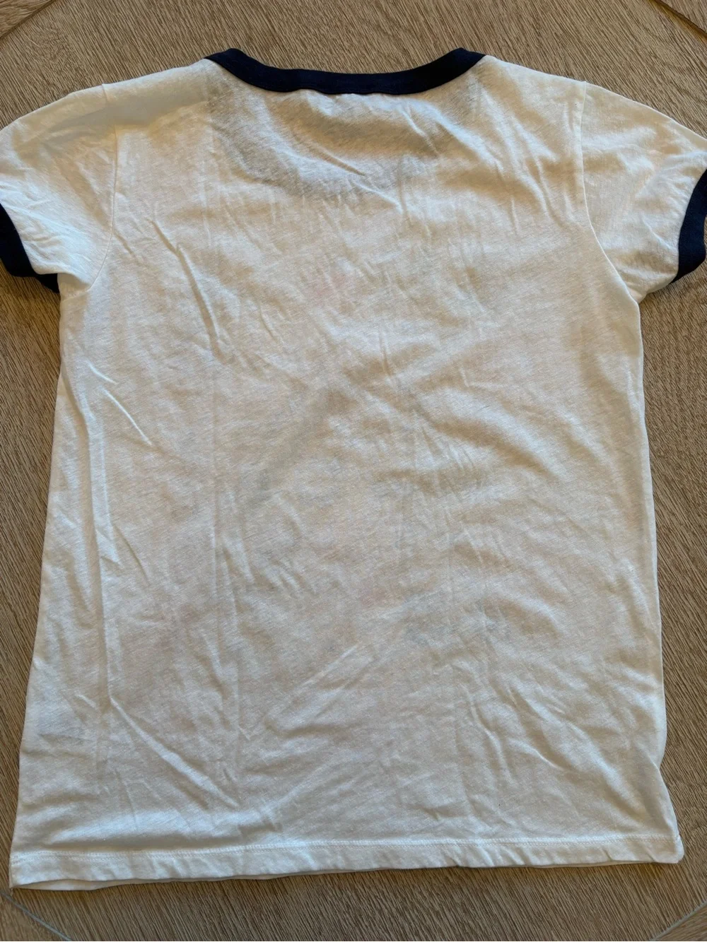 J. Crew NYC Destination Ringer Graphic Tee with Navy Trim and New York City Icon